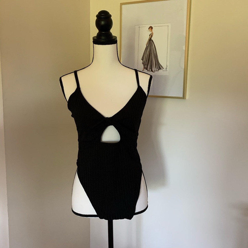 Boohoo Ribbed Bathing Suit